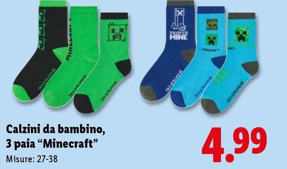 Calzini Da Bambino,  3 Paia "Minecraft"