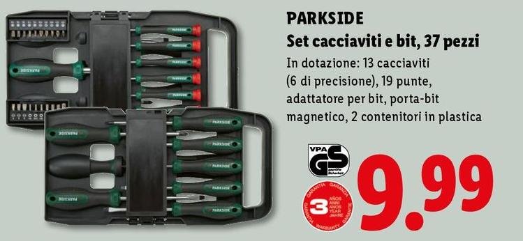 Parkside - Set Cacciaviti E Bit, 37 Pezzi