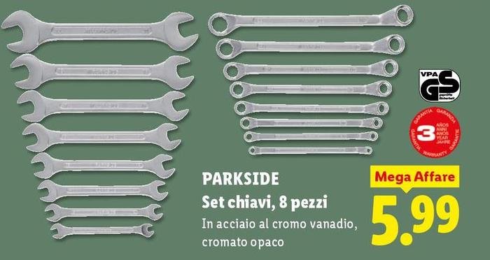 Parkside - Set Chiavi, 8 Pezzi