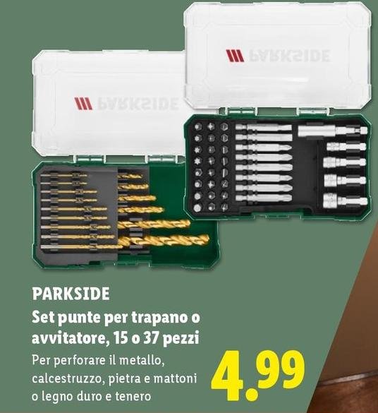 Parkside - Set Punte Per Trapano O Avvitatore, 15 O 37 Pezzi