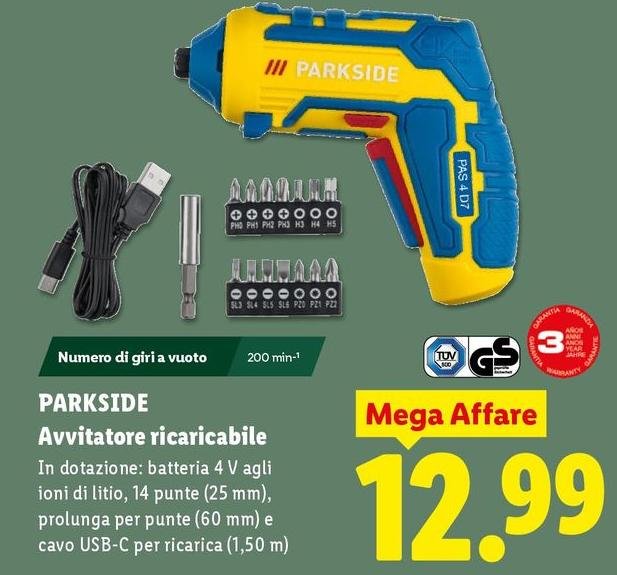 Parkside - Avvitatore Ricaricabile