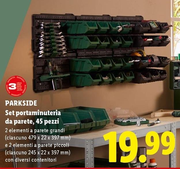 Parkside - Set Portaminuteria Da Parete, 45 Pezzi