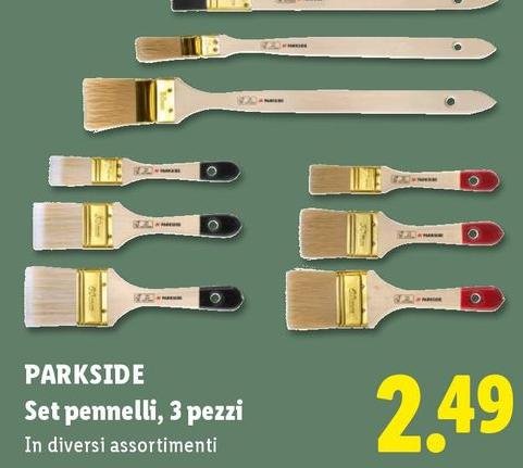 Parkside - Set Pennelli, 3 Pezzi