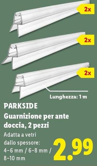 Parkside - Guarnizione Per Ante Doccia, 2 Pezzi