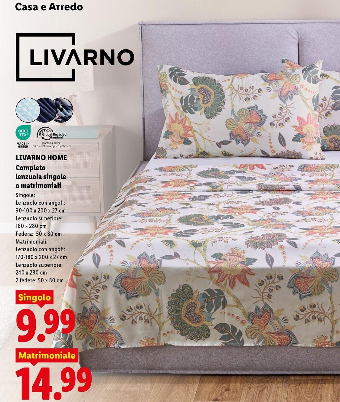 Livarno Home - Completo Lenzuola Singole O Matrimoniali