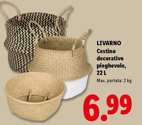 Livarno - Cestino Decorativo Pieghevole, 22 L