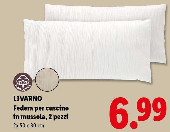 Livarno - Federa Per Cuscino In Mussola, 2 Pezzi