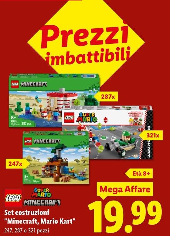 Lego - Set Costruzioni ''Minecraft, Mario Kart''