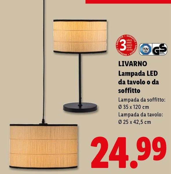 Livarno - Lampada LED Da Tavolo O Da Soffitto