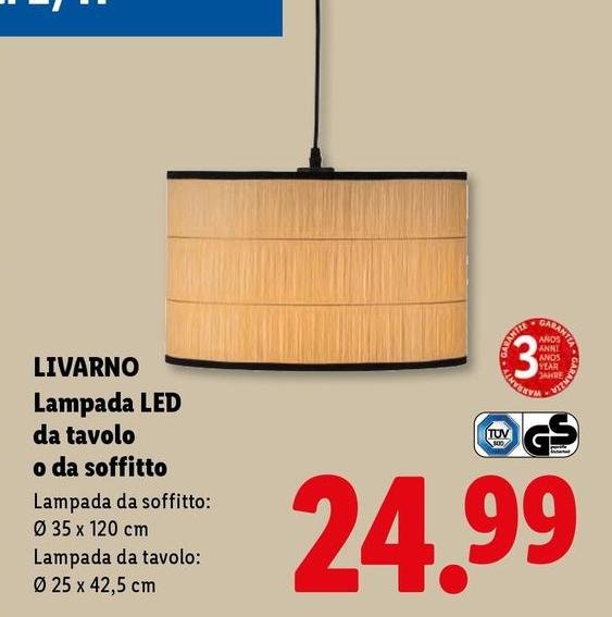 Livarno - Lampada Led Da Tavolo O Da Soffitto