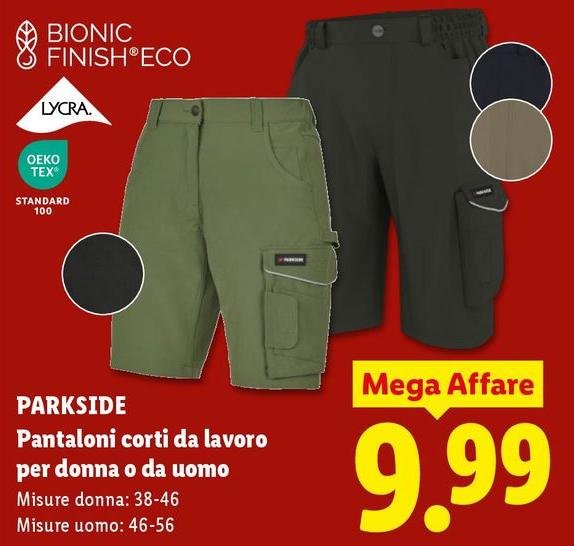 Parkside - Pantaloni Corti Da Lavoro Per Donna O Da Uomo