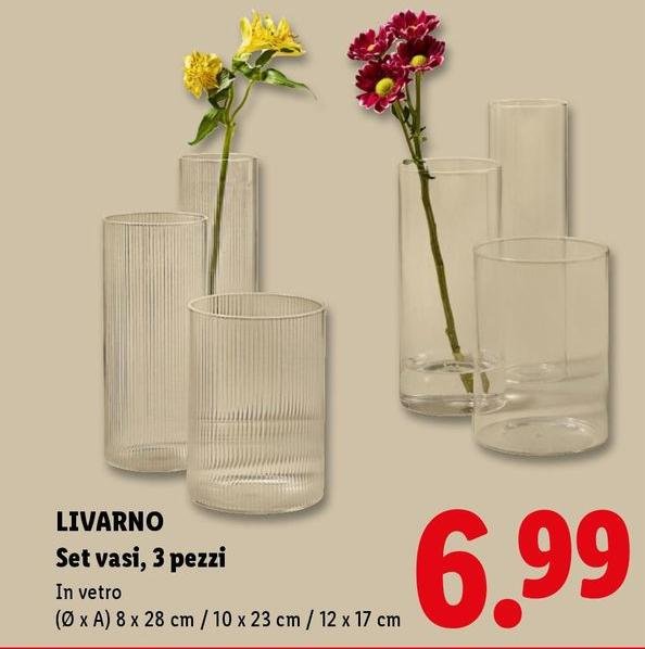 Livarno - Set Vasi, 3 Pezzi