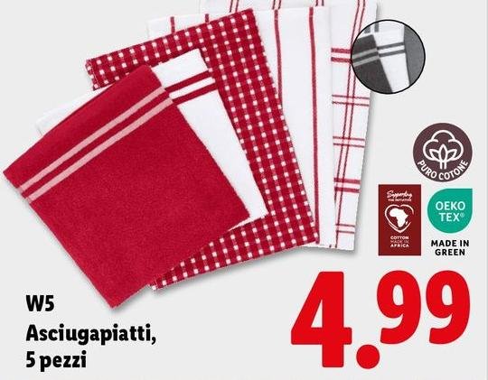 W5 - Asciugapiatti, 5 Pezzi