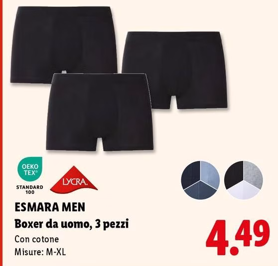 Esmara Men - Boxer Da Uomo, 3 Pezzi