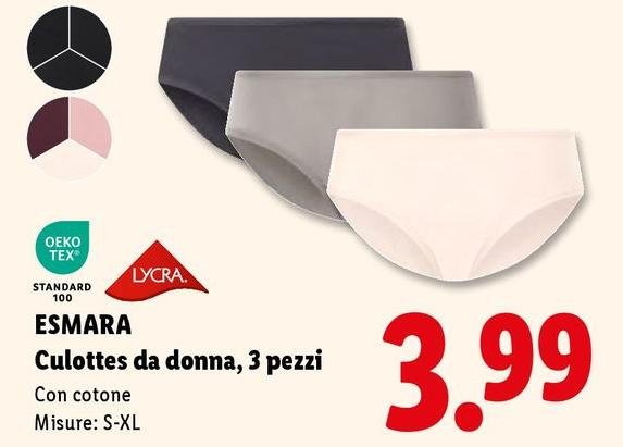 Esmara - Culottes Da Donna, 3 Pezzi