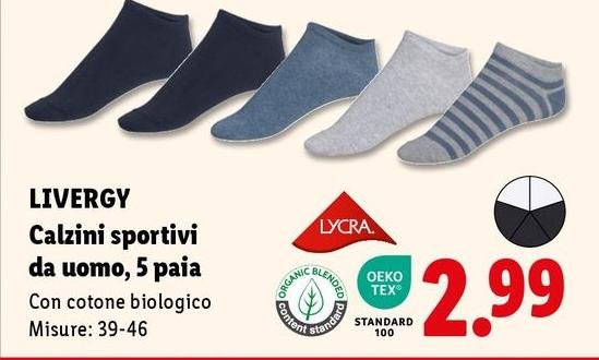 Livergy - Calzini Sportivi Da Uomo, 5 Paia