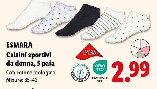 Esmara - Calzini Sportivi Da Donna, 5 Paia