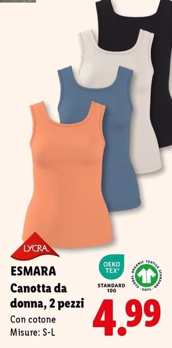 Esmara - Canotta Da Donna, 2 Pezzi