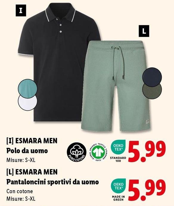 Esmara - Pantaloncini Sportivi Da Uomo