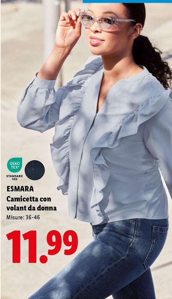Oeko Tex - Camicetta Con Volant Da Donna