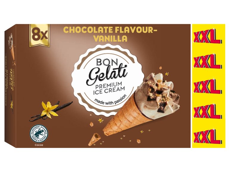 Cono gelato cioccolato e vaniglia XXL