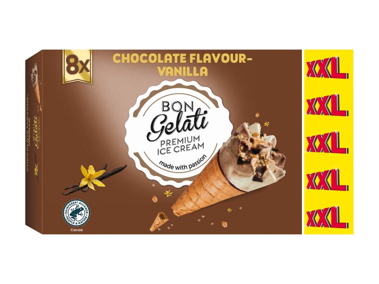 Cono gelato cioccolato e vaniglia XXL