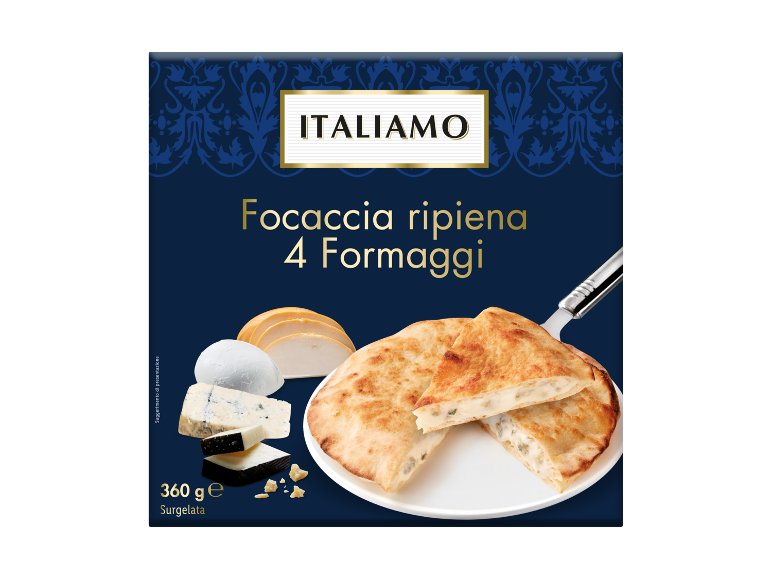 Focaccia ripiena 4 formaggi