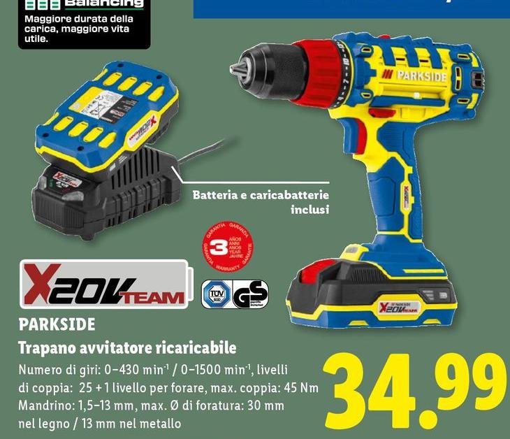 Parkside - Trapano Avvitatore Ricaricabile