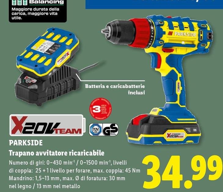Parkside - Trapano Avvitatore Ricaricabile