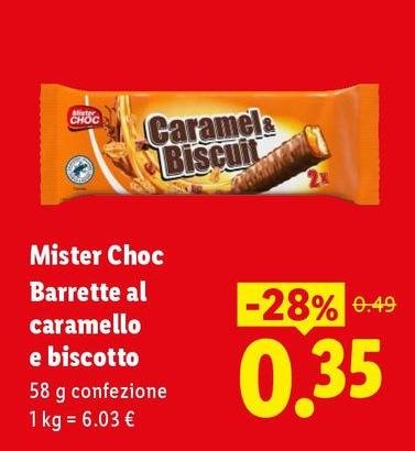 Mister Choc - Barrette Al Caramello E Biscotto
