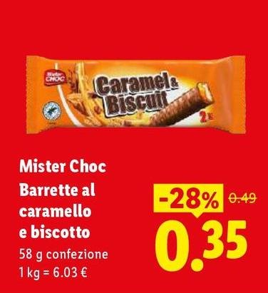Mister Choc - Barrette Al Caramello E Biscotto