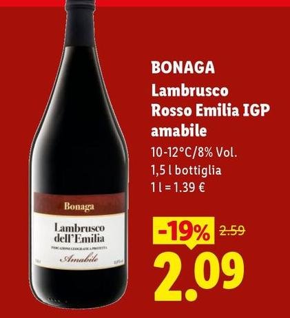 Villa bonaga - Lambrusco Rosso Emilia IGP Amabile