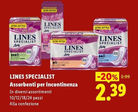 Lines Specialist - Assorbenti Per Incontinenza