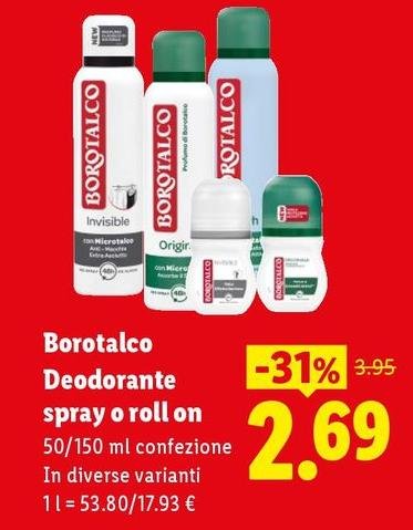 Borotalco - Deodorante Spray O Roll On