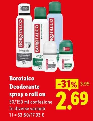 Borotalco - Deodorante Spray O Roll On