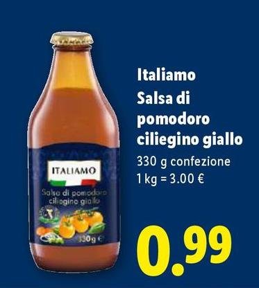Italiamo - Salsa Di Pomodoro Ciliegino Giallo