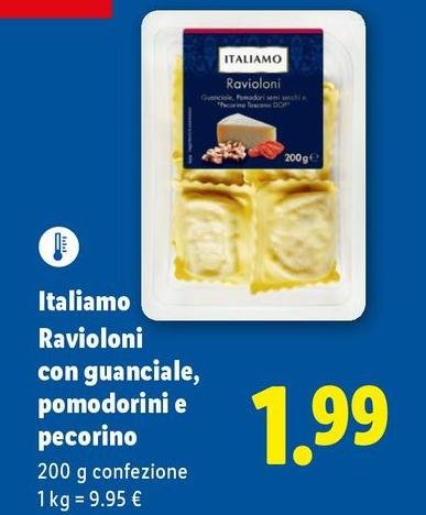 Italiamo - Ravioloni Con Guanciale/Pomodorini E Pecorino