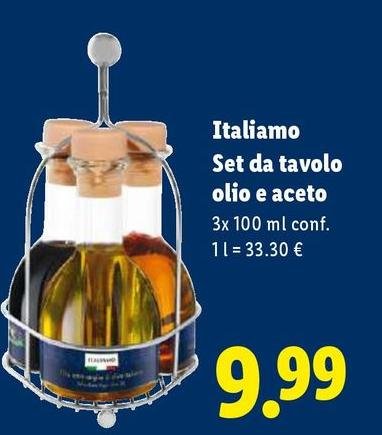 Italiamo - Set Da Tavolo Olio E Aceto