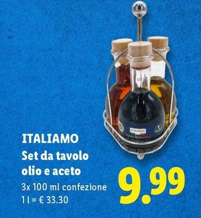 Italiamo - Set Da Tavolo Olio E Aceto