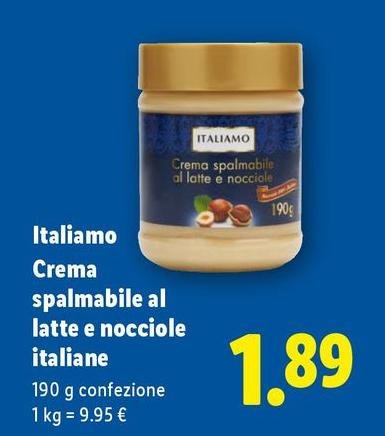 Italiamo - Crema Spalmabile Al Latte E Nocciole Italiane