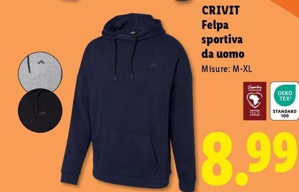 Crivit - Felpa Sportiva Da Uomo
