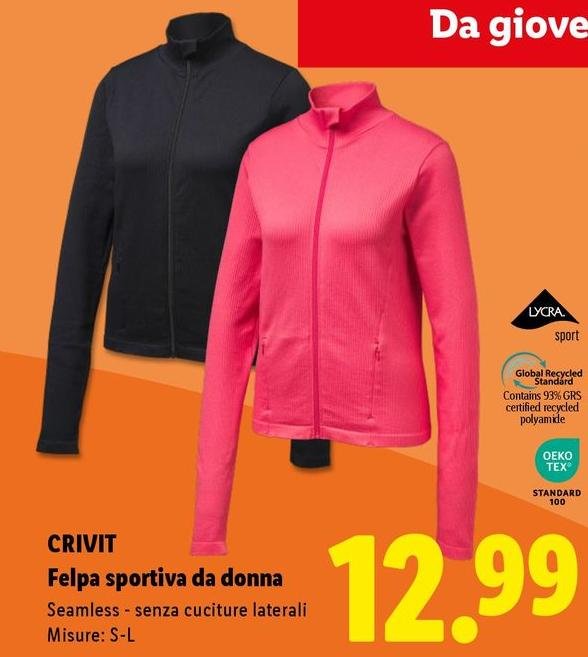 Crivit - Felpa Sportiva Da Donna