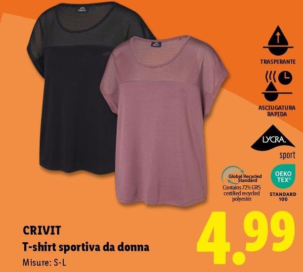 Crivit - T-shirt Sportiva Da Donna