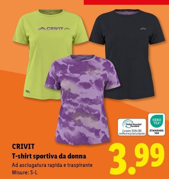 Crivit - T-Shirt Sportiva Da Donna