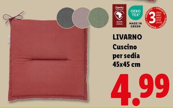 Livarno - Cuscino Per Sedia 45*45 Cm