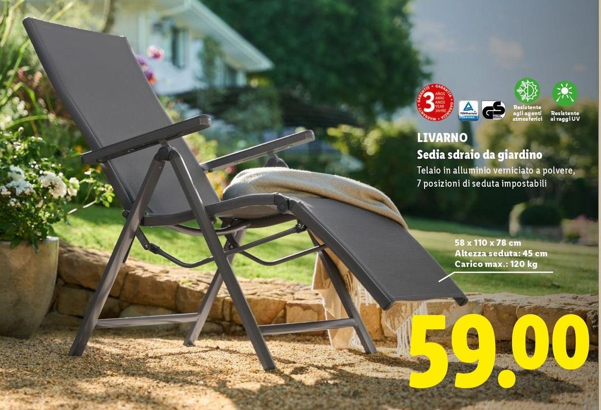 Livarno - Sedia Sdraio Da Giardino