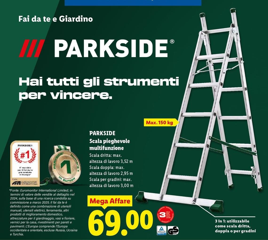 Parkside - Scala Pieghevole Multifunzione
