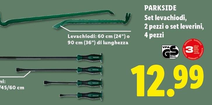 Parkside - Set Levachiodi/2 Pezzi O Set Leverini/4 Pezzi