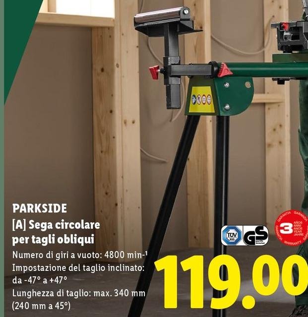 Parkside - Sega Circolare Per Tagli Obliqui