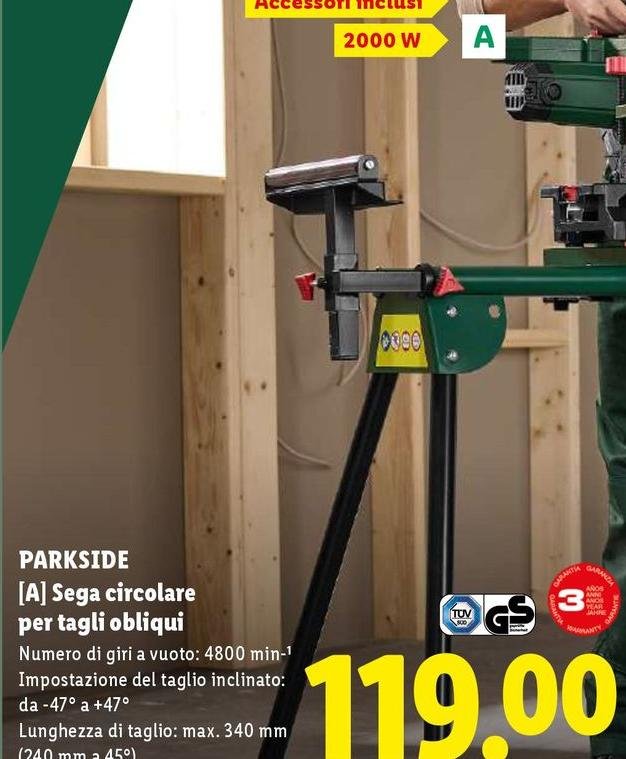 Parkside - Sega Circolare Per Tagli Obliqui